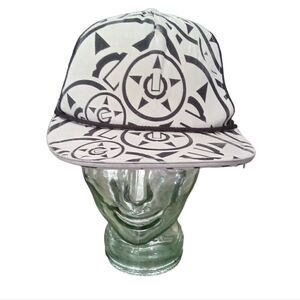 Unit Snapback Hat Cap Black and White Mesh Adjustable